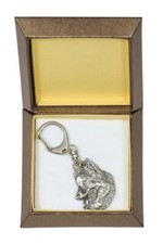 Cane da pastore belga - Portachiavi argentato con cane in confezione regalo, dec