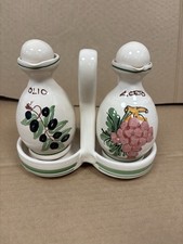 Set da portata per olio e aceto in Ceramica italiana SALDARELLI dipinto a mano