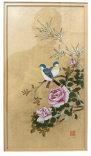 Quadro vintage due uccellini