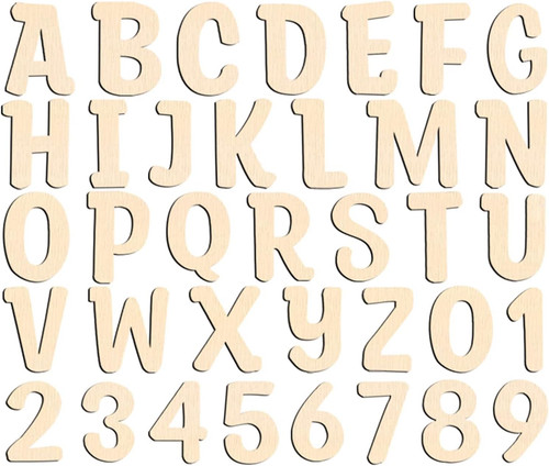 124 pezzi lettere legno 2 - pezzi,