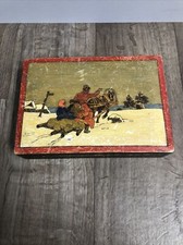 Antica scatola in legno con