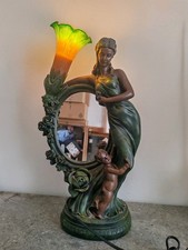 Lampe et miroir Art Nouveau
