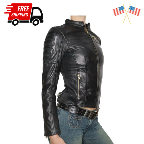 Giacca moto sexy - pelle, vera