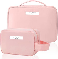 Beauty Case Pochette Trucchi Donna Borsa Da Trucco Toilette Da Viaggio Rosa Impe