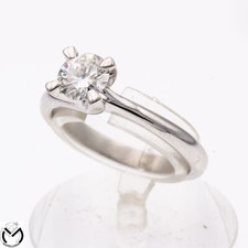 Anello in oro bianco 18 Kt 750 solitario con diamante G 0,65 ct -Botecchi20-