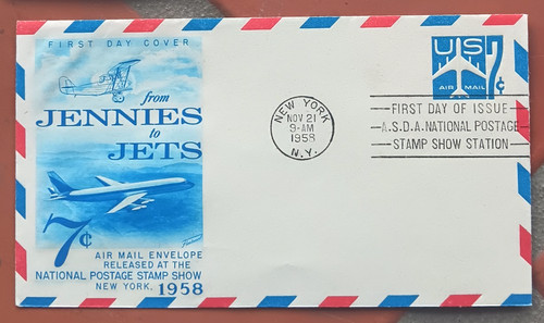 Uc33 1958 blue jet airmail - 7c,