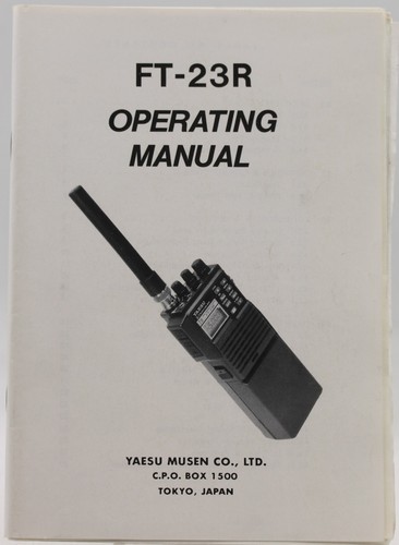 Operating manual yaesu 23r - manual,