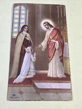 RICORDO DELLA PRIMA COMUNIONE E CRESIMA SANTA LUCIA 1932 IMMAGINE SACRA VINTAGE