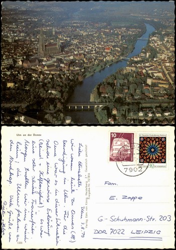 Cartolina ulm danubio - ulm, d.