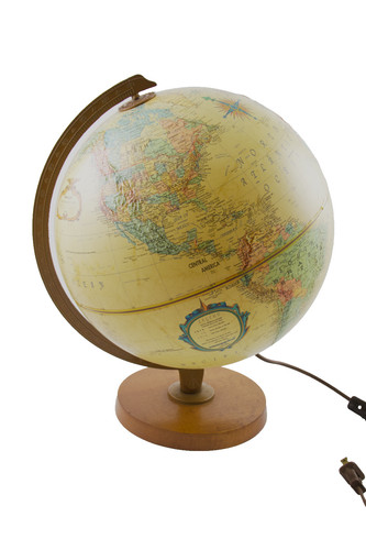 Mappamondo illuminato vintage