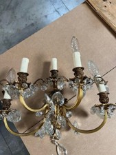 COPPIA APPLIQUES IN Ottone/Bronzo dorato CON CRISTALLI