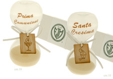 Bomboniera outlet clessidra cresima con ciondolo in legno