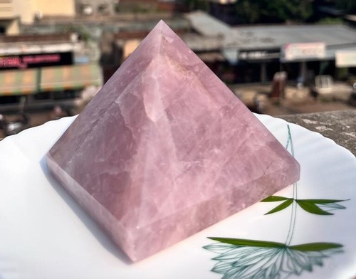 Grande piramide quarzo rosa - grande,
