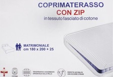 Coprimaterasso con Zip Singolo o Matrimoniale Sacco Fodera Letto Assorbente