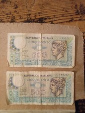  500 lire Di Carta Dpr 1974-76 (x2 pz) 