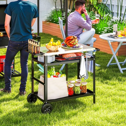Bbq trolley with - bbq, adjustable