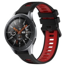 Cinturino sportivo silicone 22mm nero/rosso per Samsung Galaxy Watch 46mm
