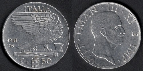 Italia centesimi 1941 - italia, 50