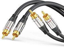 Cavo Audio Cinch RCA 2x: Contatti placcati oro Alta Qualità, per Subwoofer/Hi-Fi