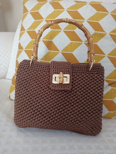 Borsa handmade color cuoio con - cuoio,