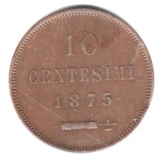 SAN MARINO 10 CENTESIMI 1875