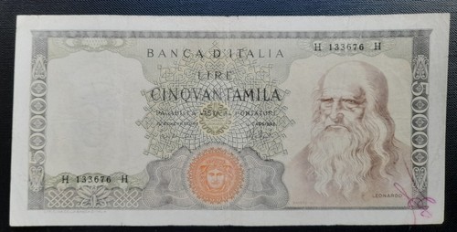 50000 lire leonardo 1972 - lire,
