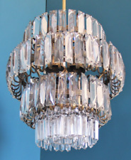 LAMPADARIO ART DECO Vintage Ottone gocce vetro Modernariato