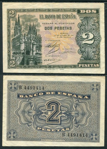 España 2 pesetas 1937 - ,