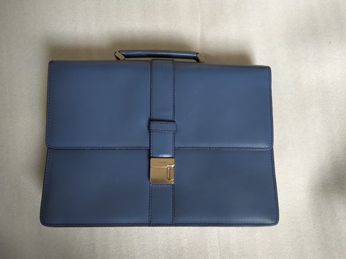 Cartable cuir bleu lancel - cartable,
