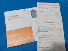 TV Vintage d'epoca PRANDONI mod. PORTOCERVO Anno 1985 Raro MANUALE ISTRUZIONI !