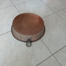 N°2 antico tegame in rame,interno stagnato,con anello in ferro