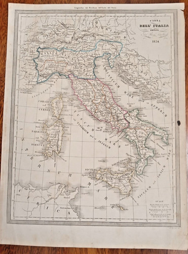 Carta dell italia antica - antica,