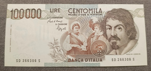 100000 lire caravaggio - 100000,