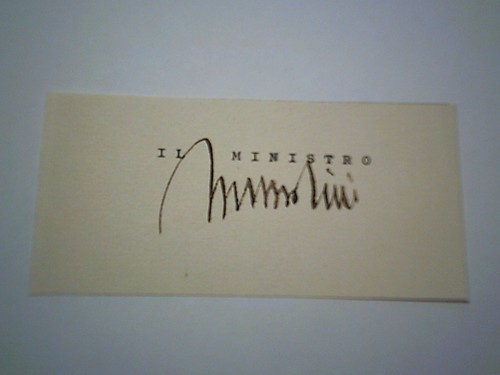 Biglietto autografo ministro - autografo,