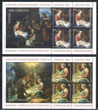 Folder Natale Romania 2010 2 fogli - Emissione congiunta Vaticano - MNH** RARO - 1000