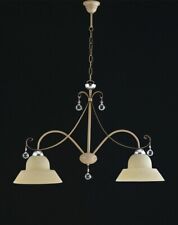 lampadario bilancia 2 luci goccia nuovo decoro cristalli vetro satinato elegante