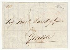 Prefilatelica del 1842 per Genova REAL DEL DE PACCHETTI A VAPORE bollo rosso