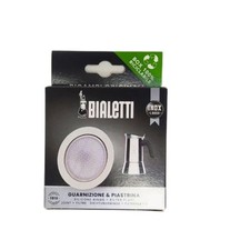 Bialetti Set Piastra Acciaio Guarnizione Silicone Ricambi Caffettiera 10 Tazze
