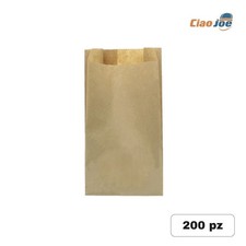 200 Sacchetti Di Carta Avana Buste Per Alimenti Pane Pizza Frutta Dolci Regalo