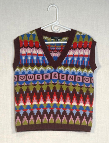 Gilet maglione jacquard misto