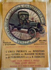 Pubblicità scuola per chauffeurs, Auto garage Venezia Milano da rivista del 1916