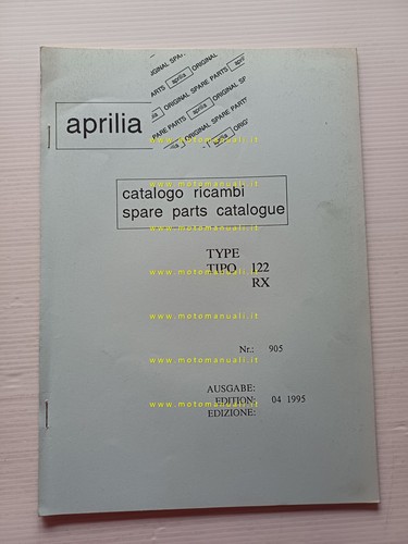 Aprilia 125 1995 catalogo - rx,
