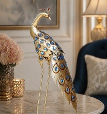 Ornamento Pavone Oro Colorato