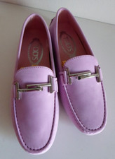 Mocassini nuovi originali Tod's Double T Gommino 36 pelle nabuk rosa malva