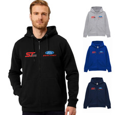 Felpa Ford ST Racing Idea Regalo Con Zip e Cappuccio Abbigliamento Automotive
