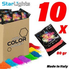 KIT 10 PZ BUSTINE HOLI PARTY POLVERE POLVERI COLORATE PER FESTE COLORE speed