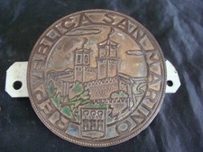 PLACCA SAN MARINO PER VESPA LAMBRETTA SCOOTER D'EPOCA MOTO E AUTO FIAT OLD ITALY