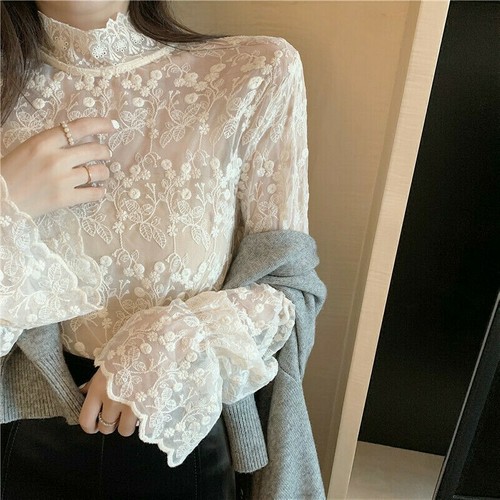 Donna pizzo camicia - pizzo, floreale