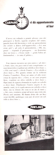 Pubblicita 1957 carpano - carpano, punt