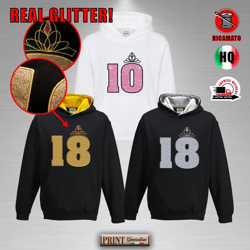 Felpa personalizzata glitter - personalizzata,